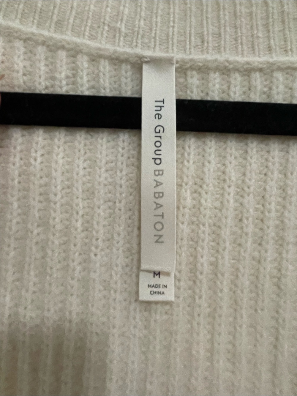 Babaton Cream Ribbed V‑Neck Button Front Cardigan - Picture 3 of 5